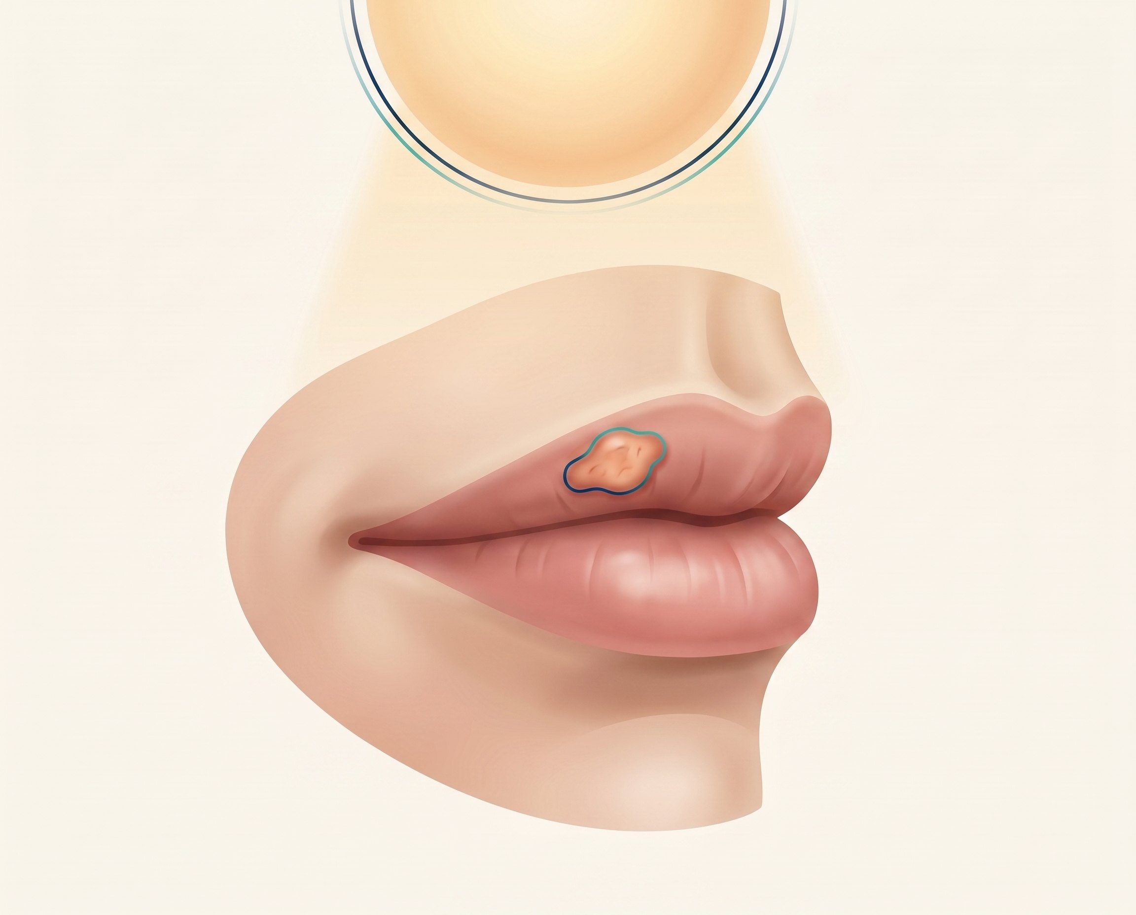 Illustration of lip exposure and age-related cancer risk