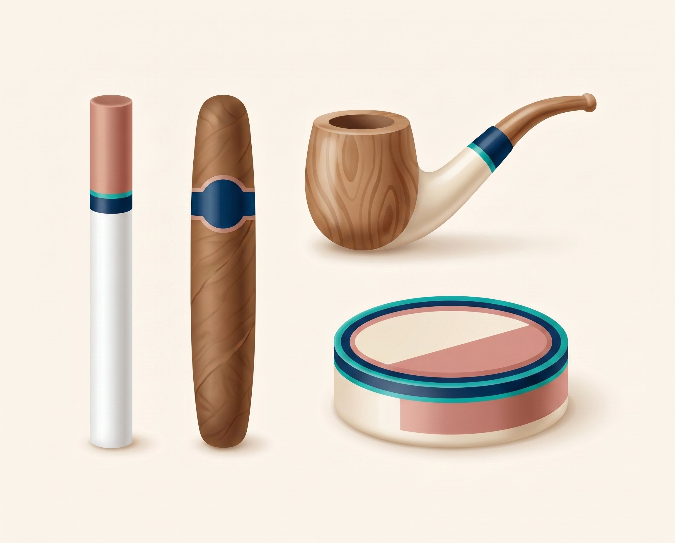 Illustration of tobacco risk-factor icons