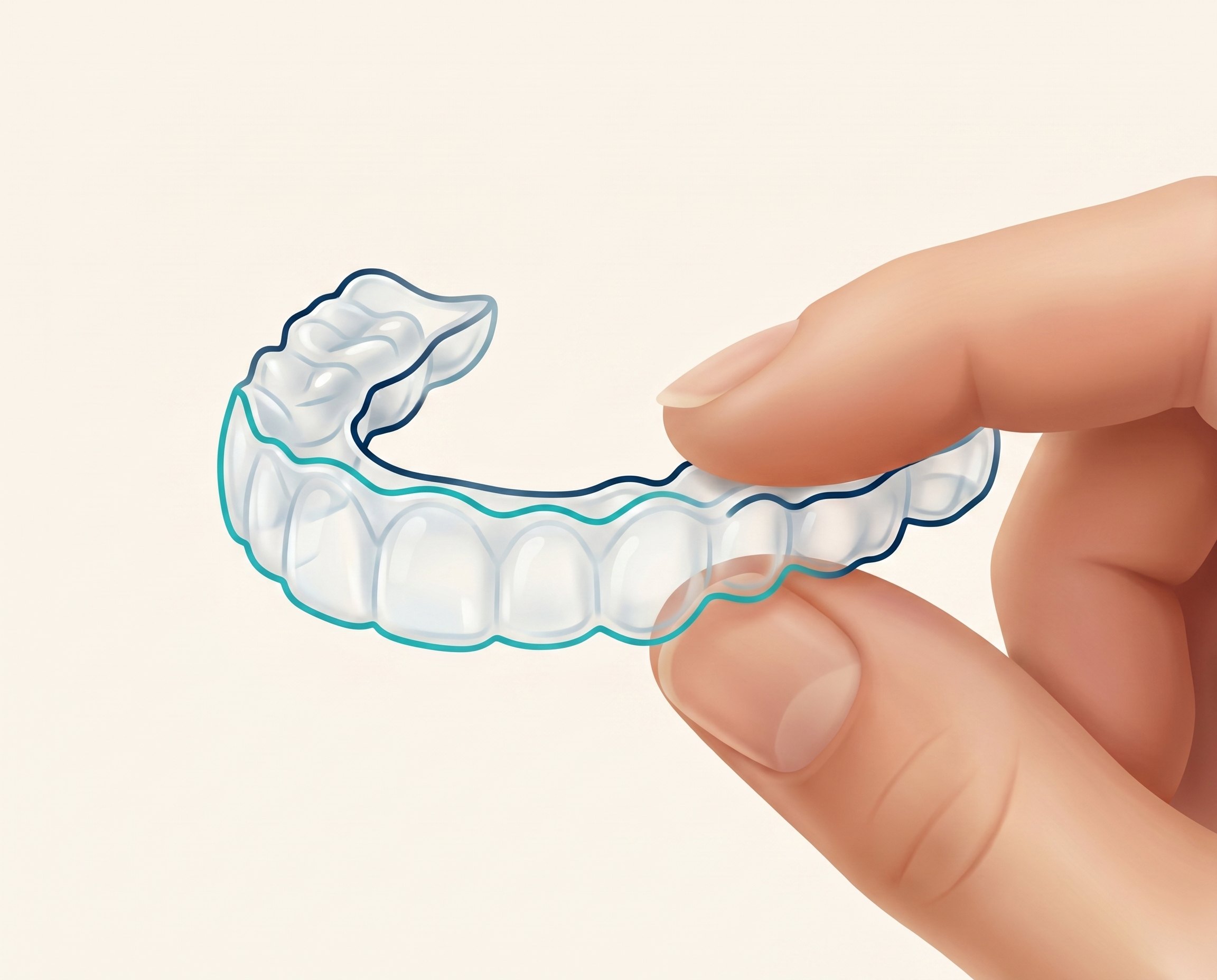 Illustration of a clear aligner tray