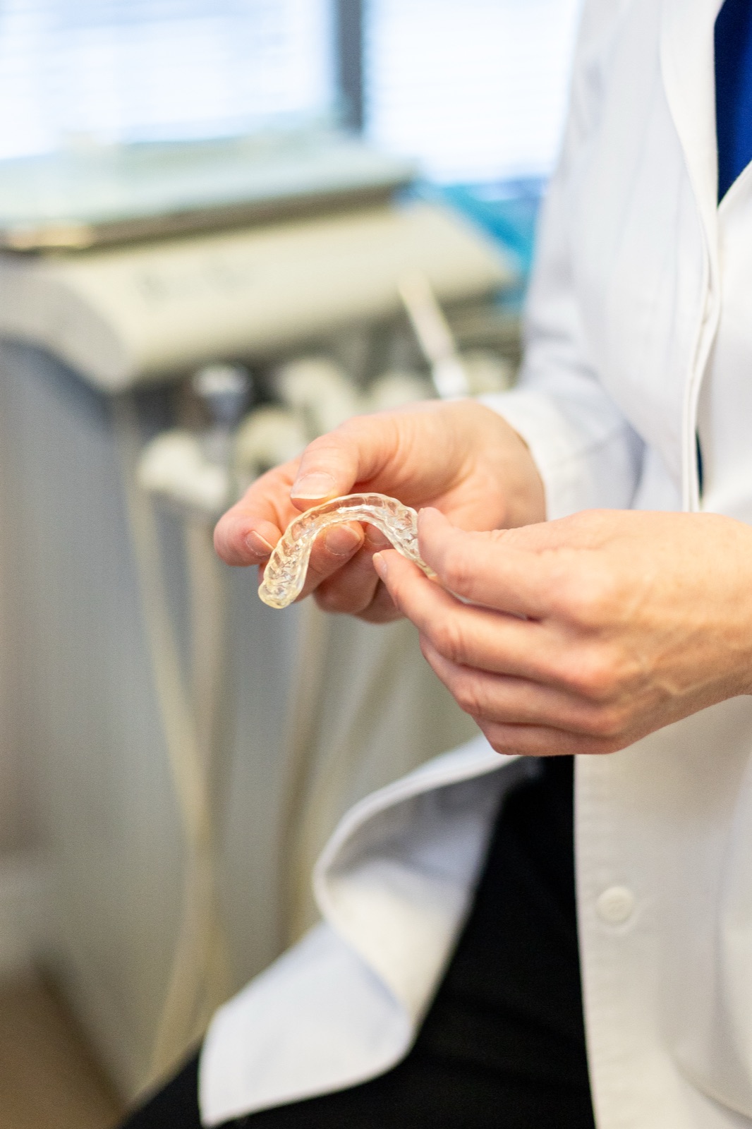 A custom oral appliance used in TMJ and bite treatment