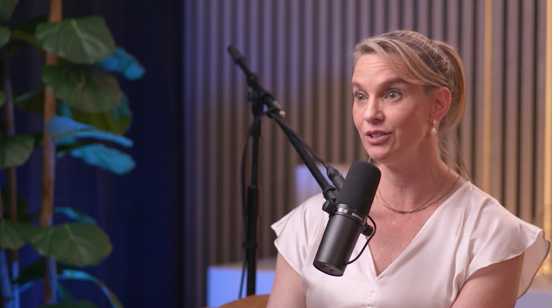 Dr. Allison House recording The Authentic Dentist podcast